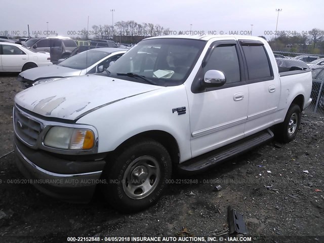 1FTRW07682KB10494 - 2002 FORD F150 SUPERCREW WHITE photo 2