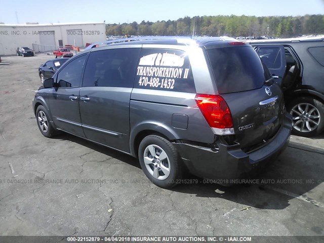 5N1BV28U67N127406 - 2007 NISSAN QUEST S/SE/SL GRAY photo 3