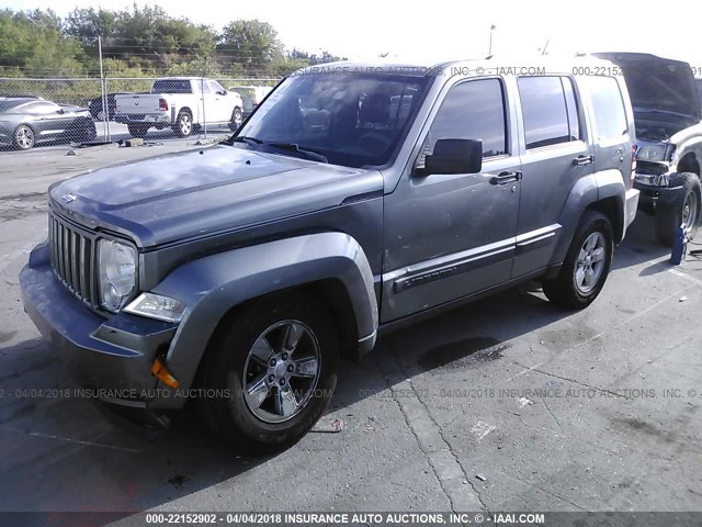 1C4PJLAK0CW160975 - 2012 JEEP LIBERTY SPORT GRAY photo 2