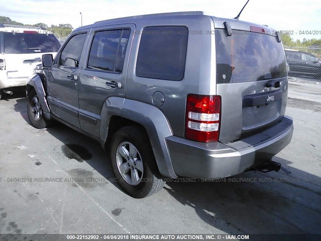 1C4PJLAK0CW160975 - 2012 JEEP LIBERTY SPORT GRAY photo 3