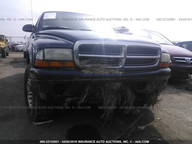 1B4HS48N82F186016 - 2002 DODGE DURANGO SLT BLUE photo 6