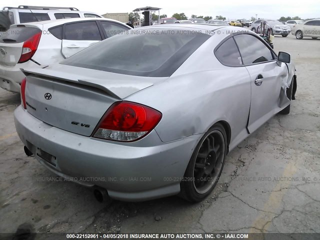 KMHHN65F86U209018 - 2006 HYUNDAI TIBURON GT/SE/GT LIMITED SILVER photo 4