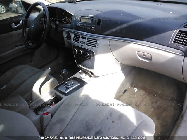 KMHEU46C16A107088 - 2006 HYUNDAI SONATA GLS/LX SILVER photo 5