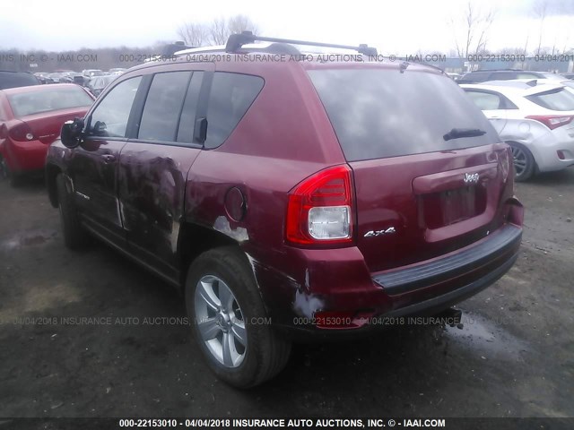 1C4NJDBB2CD525177 - 2012 JEEP COMPASS SPORT RED photo 3