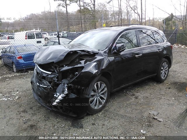 5FRYD3H46EB010202 - 2014 ACURA MDX TECHNOLOGY BLACK photo 2