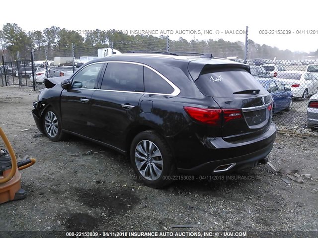 5FRYD3H46EB010202 - 2014 ACURA MDX TECHNOLOGY BLACK photo 3