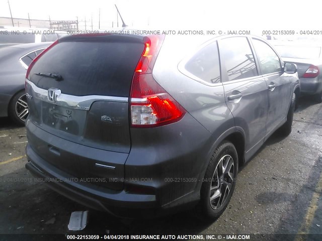 2HKRM3H43GH554683 - 2016 HONDA CR-V SE GRAY photo 4