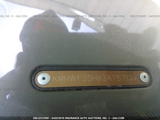 KMHWF35H83A757134 - 2003 HYUNDAI SONATA GLS/LX GOLD photo 9