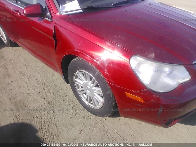 1C3LC56R08N100058 - 2008 CHRYSLER SEBRING TOURING RED photo 6