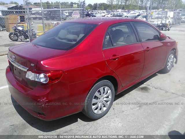 5YFBU4EE9CP024221 - 2012 TOYOTA COROLLA S/LE RED photo 4