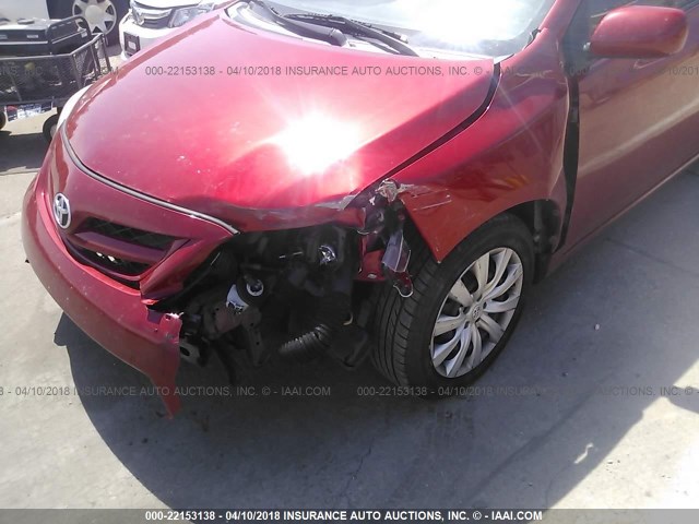 5YFBU4EE9CP024221 - 2012 TOYOTA COROLLA S/LE RED photo 6