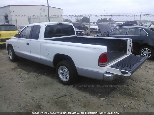 1B7GL22X4YS528474 - 2000 DODGE DAKOTA WHITE photo 3