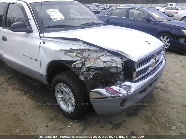 1B7GL22X4YS528474 - 2000 DODGE DAKOTA WHITE photo 6