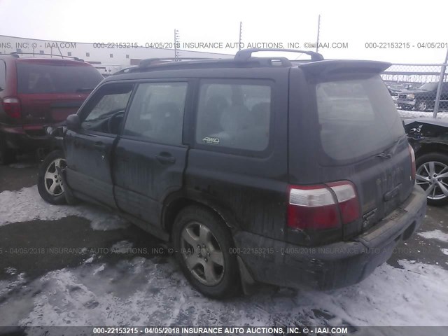 JF1SF65651H750980 - 2001 SUBARU FORESTER S BLACK photo 3