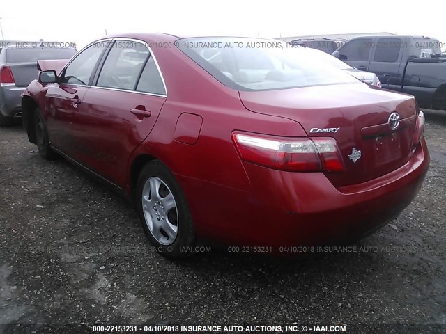 4T1BE46K77U123545 - 2007 TOYOTA CAMRY NEW GENERAT CE/LE/XLE/SE RED photo 3