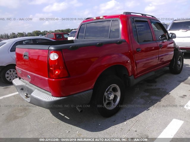 1FMZU67K05UB82106 - 2005 FORD EXPLORER SPORT TR  RED photo 4