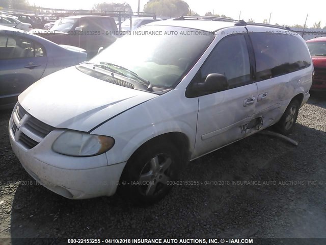 2D4GP44L85R476308 - 2005 DODGE GRAND CARAVAN SXT WHITE photo 2