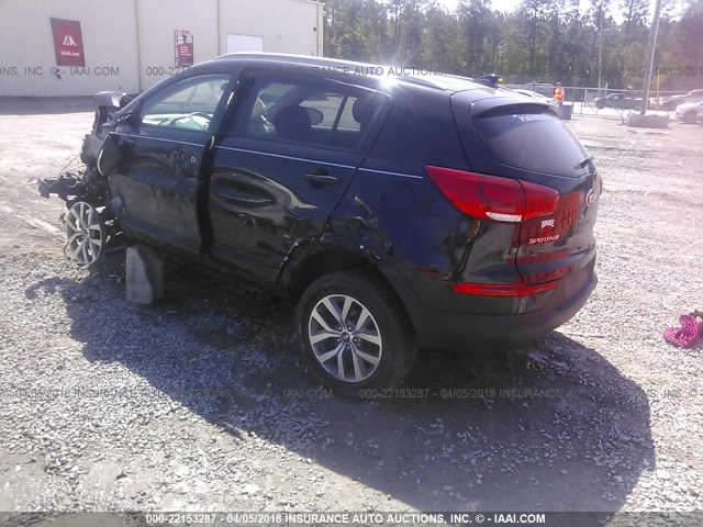 KNDPB3AC0F7791696 - 2015 KIA SPORTAGE LX BLACK photo 3