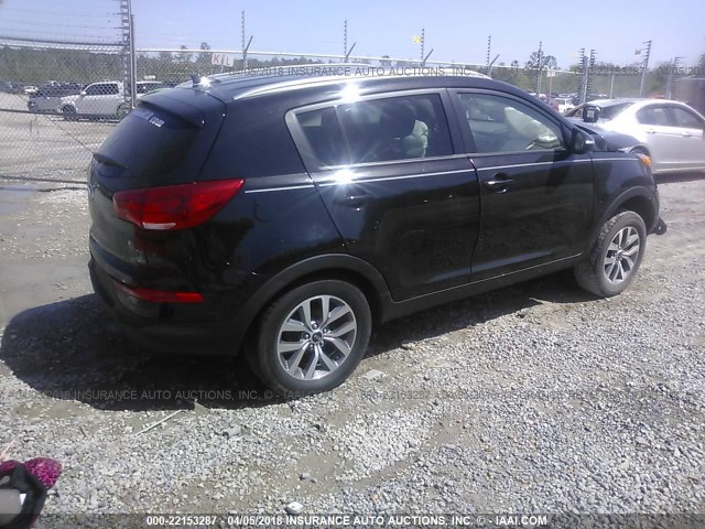 KNDPB3AC0F7791696 - 2015 KIA SPORTAGE LX BLACK photo 4