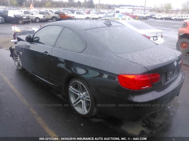 WBAKG1C59CE839957 - 2012 BMW 335 I SULEV BLACK photo 3