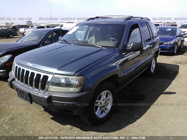 1J4GX48S03C614647 - 2003 JEEP GRAND CHEROKEE LAREDO BLUE photo 2