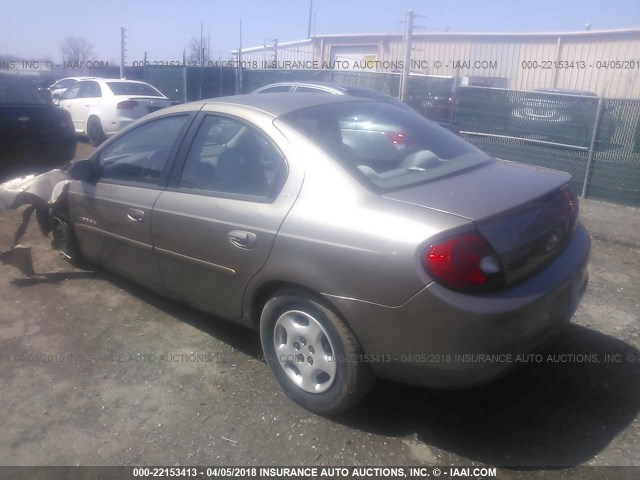 1B3ES46C41D297892 - 2001 DODGE NEON SE/ES GOLD photo 3