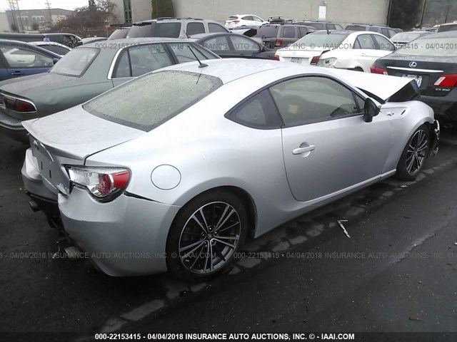 JF1ZNAA18D1712557 - 2013 TOYOTA SCION FR-S SILVER photo 4
