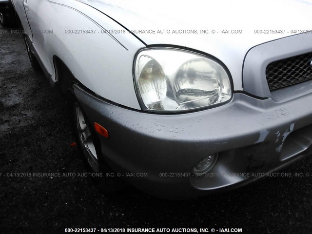 KM8SC83D41U117101 - 2001 HYUNDAI SANTA FE GLS/LX WHITE photo 6