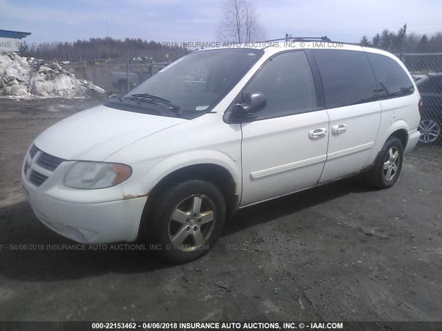 2D4GP44L55R509586 - 2005 DODGE GRAND CARAVAN SXT WHITE photo 2