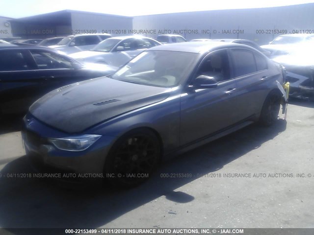 WBA3A9G59FNS65878 - 2015 BMW 335 I GRAY photo 2