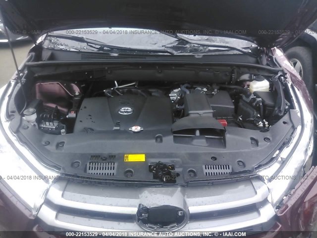 5TDZZRFH8JS244847 - 2018 TOYOTA HIGHLANDER LE/LE PLUS BURGUNDY photo 10