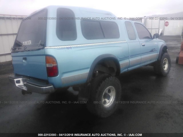 4TAWN72N0TZ156855 - 1996 TOYOTA TACOMA XTRACAB Light Blue photo 4