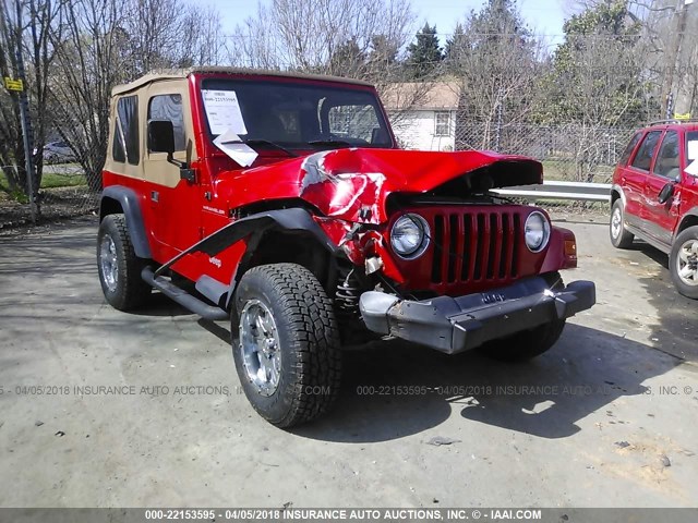 1J4FA29P41P370258 - 2001 JEEP WRANGLER / TJ SE RED photo 1