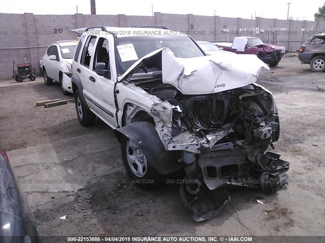 1J4GL48K22W144744 - 2002 JEEP LIBERTY SPORT WHITE photo 1