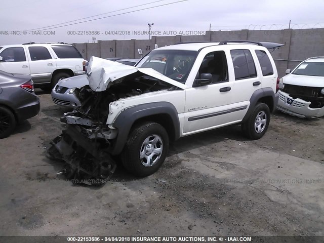 1J4GL48K22W144744 - 2002 JEEP LIBERTY SPORT WHITE photo 2