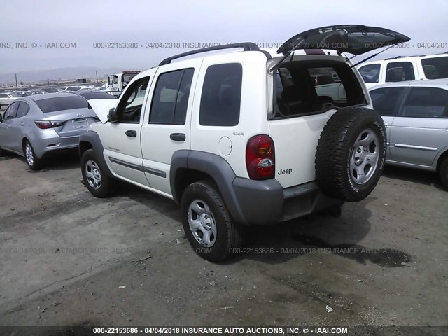 1J4GL48K22W144744 - 2002 JEEP LIBERTY SPORT 白色 照片 3