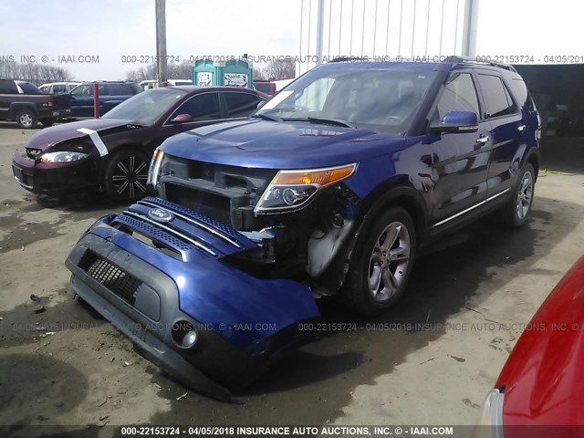 1FM5K7F84DGC40053 - 2013 FORD EXPLORER LIMITED ლურჯი ფოტო 2