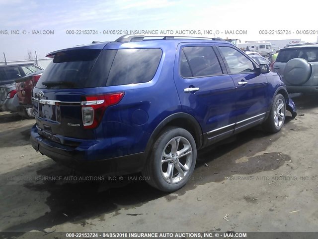 1FM5K7F84DGC40053 - 2013 FORD EXPLORER LIMITED ლურჯი ფოტო 4