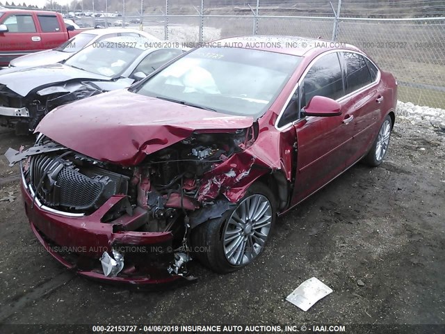 1G4PS5SK6D4126748 - 2013 BUICK VERANO RED photo 2