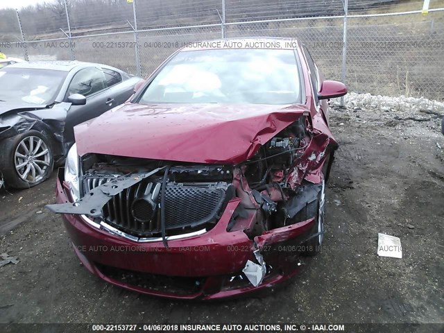 1G4PS5SK6D4126748 - 2013 BUICK VERANO RED photo 6