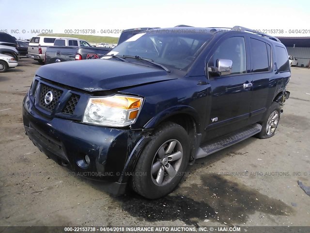 5N1AA08CX8N611504 - 2008 NISSAN ARMADA SE/LE BLUE photo 2