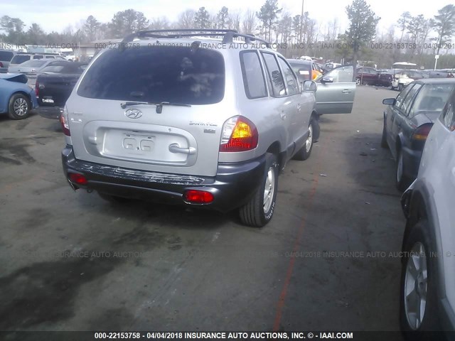 KM8SC13E24U726594 - 2004 HYUNDAI SANTA FE GLS/LX GRAY photo 4