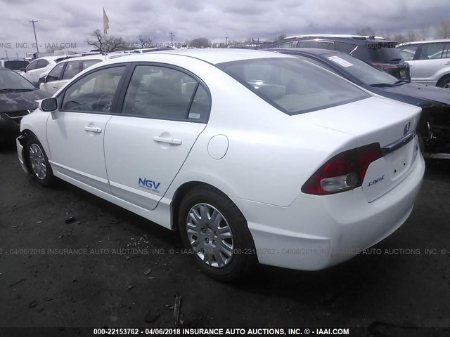 19XFA4F55AE000439 - 2010 HONDA CIVIC GX WHITE photo 3