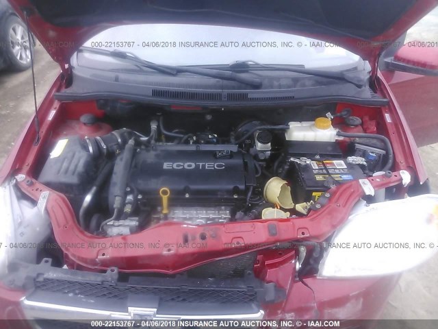 KL1TD5DE9AB051479 - 2010 CHEVROLET AVEO LS/LT 勃艮第红 照片 10