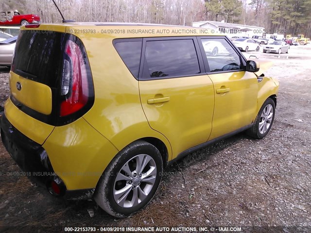 KNDJP3A5XG7237981 - 2016 KIA SOUL + YELLOW photo 4