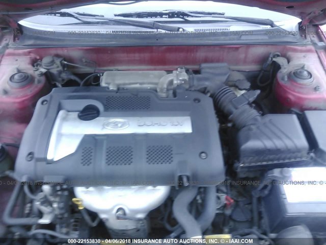 KMHDN46D74U775927 - 2004 HYUNDAI ELANTRA GLS/GT RED photo 10