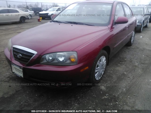 KMHDN46D74U775927 - 2004 HYUNDAI ELANTRA GLS/GT RED photo 2