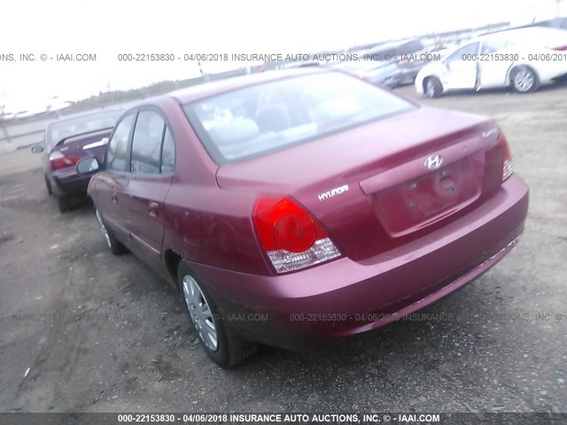 KMHDN46D74U775927 - 2004 HYUNDAI ELANTRA GLS/GT RED photo 3