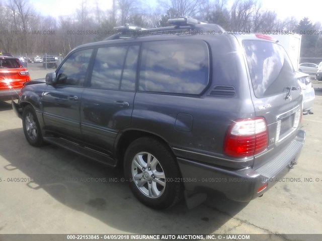 JTJHT00WX33535450 - 2003 LEXUS LX 470 GRAY photo 3