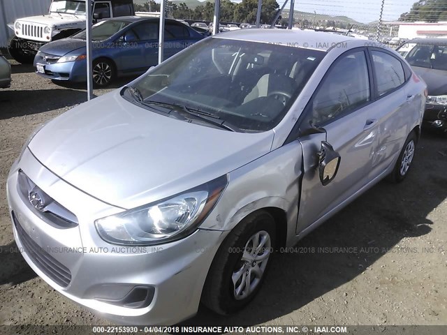 KMHCT4AE1EU657360 - 2014 HYUNDAI ACCENT GLS/GS SILVER photo 2